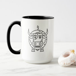 Clueless Bull Abstract Art Mug マグカップ