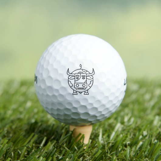 Clueless Bull Art Golf Balls (Set of 3) ゴルフボール (インサイチュ 木)