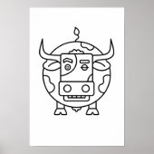 Clueless Bull Minimalist Poster ポスター (正面)