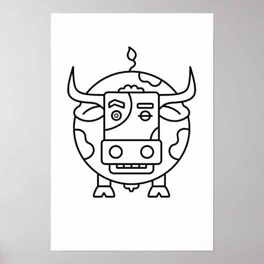 Clueless Bull Minimalist Poster ポスター (正面)