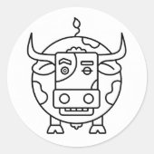 Clueless Bull _ Sticker ラウンドシール (正面)