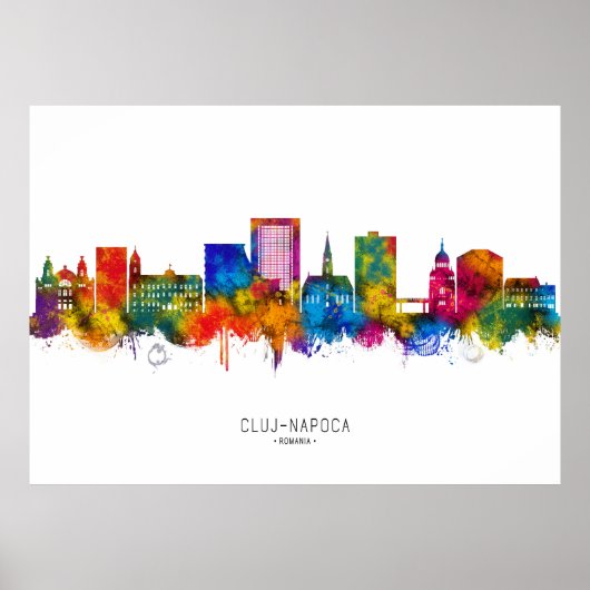 Cluj-Napoca Romania Skyline ポスター (正面)