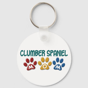 CLUMBERスパニエル犬のお母さんの足のプリント1 キーホルダー