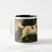Clumberスパニエル犬の勉強 ツートーンマグカップ (正面左)
