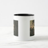 Clumberスパニエル犬の勉強 マグカップ (中央)