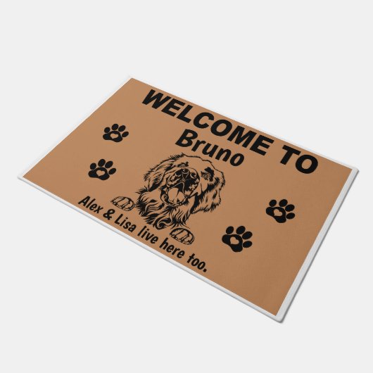 Clumber Spaniel Personalized Door Mat Doormat ドアマット (アングル)