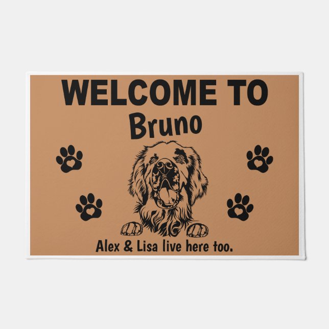 Clumber Spaniel Personalized Door Mat Doormat ドアマット (正面)