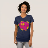 ClumpBubbleのピンクの紫色のオレンジ Tシャツ (正面フル)