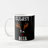 Clumsy Christmas Reindeer Angler Hunt Deer Elk  コーヒーマグカップ (左)