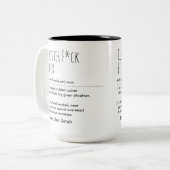 Cluster F*ck Fixer(クラスターF*ck救世主)面白い定義のカスタムネーム入り ツートーンマグカップ (正面左)