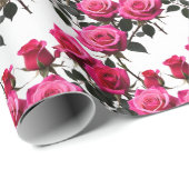 Clustered Red And Pink Roses On A Stark White  ラッピングペーパー (ロールコーナー)
