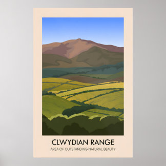 Clwydian Range AONB Travel Poster ポスター