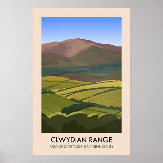 Clwydian Range AONB Travel Poster ポスター (正面)