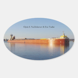 Clyde S. VanEnkevort & Erie Traderステッカー 楕円形シール
