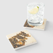 Clydesdaleのクラシックな大理石 ストーンコースター (横)