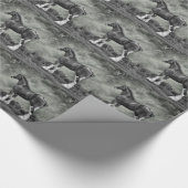 Clydesdaleの種馬B&W ラッピングペーパー (角)