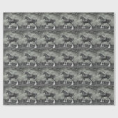 Clydesdaleの種馬B&W ラッピングペーパー (フラット)