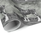 Clydesdaleの種馬B&W ラッピングペーパー (ロールコーナー)