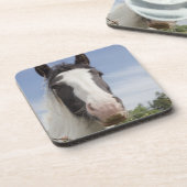 Clydesdaleの馬のポートレート コースター (左側)