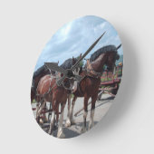 Clydesdaleの馬の時計 ラウンド壁時計 (傾斜)