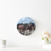 Clydesdaleの馬の時計 ラウンド壁時計 (ホーム)