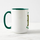 Clydesdale馬のハーネス。グリーンフレーム マグカップ (左)