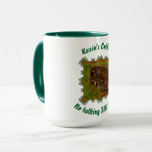 Clydesdale馬のハーネス。グリーンフレーム マグカップ (正面左)