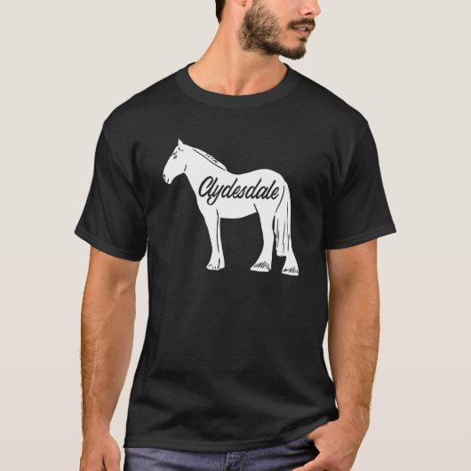 Clydesdale Draft Horse Pun Horseback Riding Tシャツ (正面)