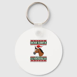 Clydesdale Horse Christmas Ugly Xmas Sweater Eques キーホルダー