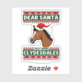 Clydesdale Horse Christmas Ugly Xmas Sweater Eques シール (シート)