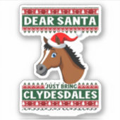 Clydesdale Horse Christmas Ugly Xmas Sweater Eques シール (正面)