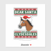 Clydesdale Horse Christmas Ugly Xmas Sweater Eques シール (シート)