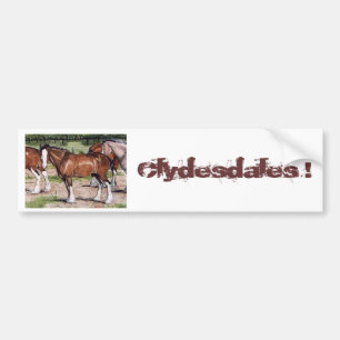 Clydesdalesの規則の馬の芸術 バンパーステッカー