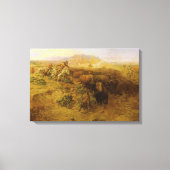 CMラッセルの『インディアンの狩猟』(1900年) キャンバスプリント (正面)