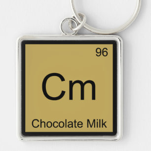 Cm -チョコレートミルク化学要素シンボルティー キーホルダー