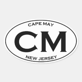 CM - Cape May New Jersey Oval Logo 楕円形シール