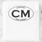 CM - Cape May New Jersey Oval Logo 楕円形シール (バッグ)