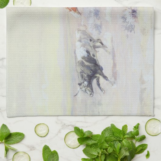 CM Russellによるバー三角形からカウボーイズ キッチンタオル (折り畳み)