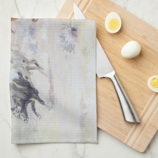 CM Russellによるバー三角形からカウボーイズ キッチンタオル (四つ折り)