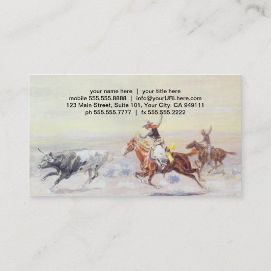 CM Russellによるバー三角形からカウボーイズ 名刺 (裏面)