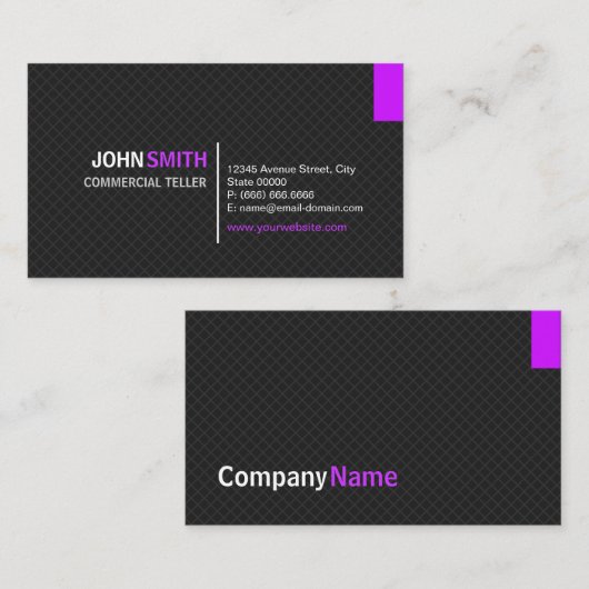 CM TELLER - Twill モダン Grid 名刺 (正面/裏面)