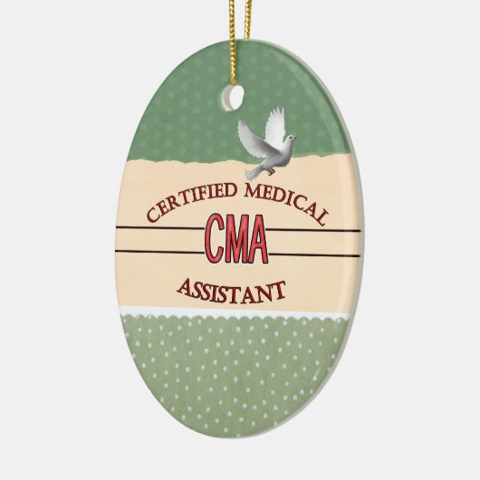 CMAによって証明される医療助手のロゴ セラミックオーナメント (左)