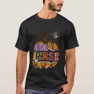 CMA看護師ナースハロウィンカボチャヒョウ柄 Tシャツ