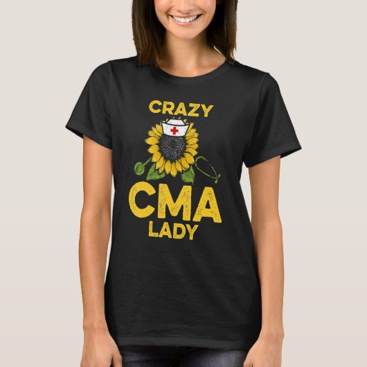 CMA認定の医療助手の女性サポート Tシャツ (正面)