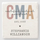 CMA認定カスタム医療助手 ストーンコースター (正面)