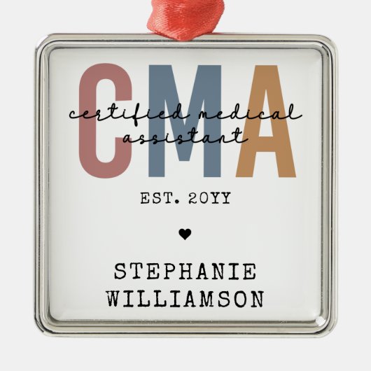 CMA認定カスタム医療助手 メタルオーナメント (正面)