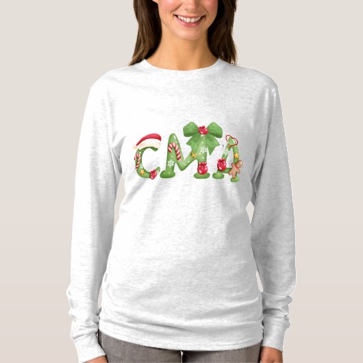 CMA Christmas Sweatshirt | Certified Medical Asst. Tシャツ (正面)