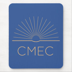 CMECマウスパッド – 正方形、桃のロゴ付き青 マウスパッド