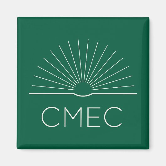 CMEC冷蔵庫用マグネット – 正方形、緑、白 マグネット (正面)