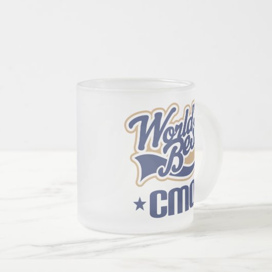 Cmo (世界のベスト)のためのギフトのアイディア フロストグラスマグカップ (正面右)